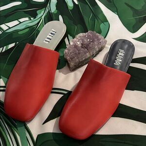 Camper Twins Red Leather Slip ons